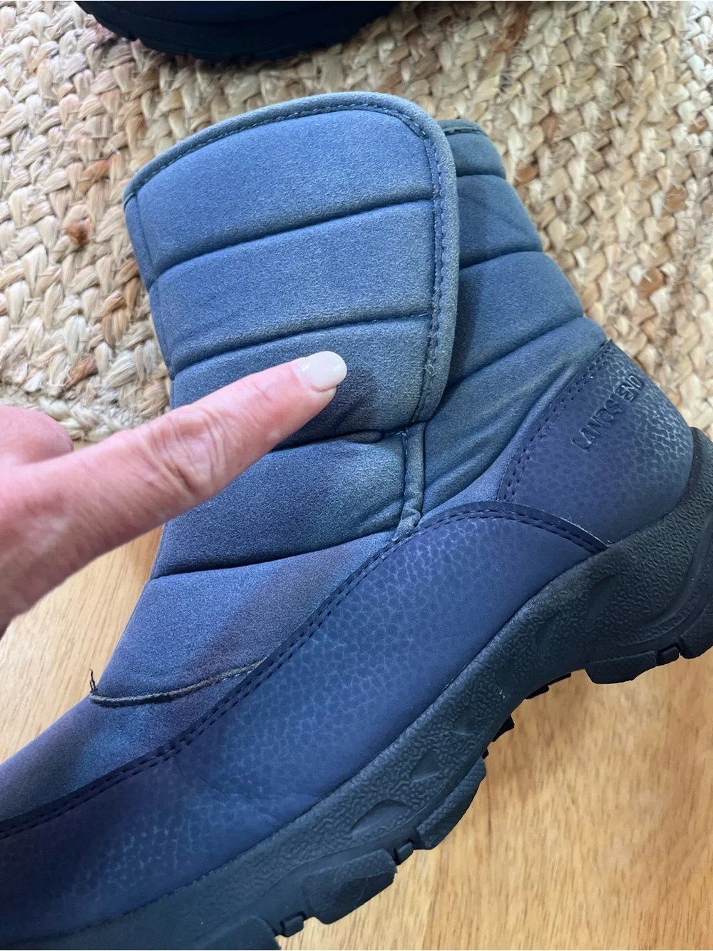 Lands' End Navy Kids Snow Boots